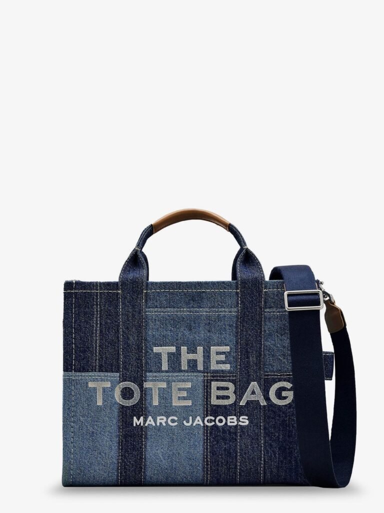 The denim Medium handbag with front logo print