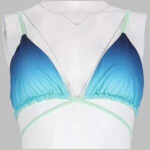 TOP BIKINI CON STAMPA GRADIENT E PERLINE