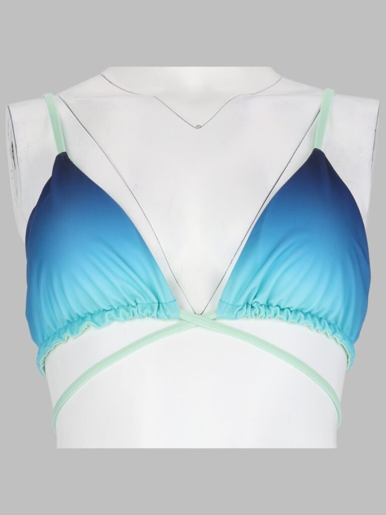 TOP BIKINI CON STAMPA GRADIENT E PERLINE