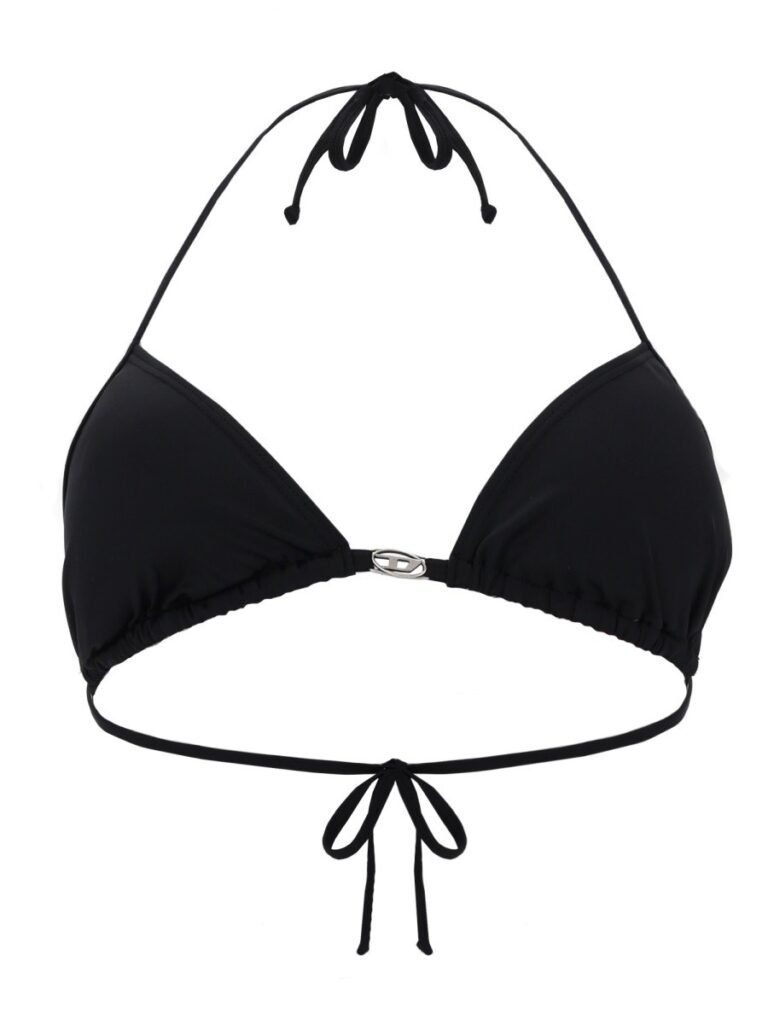 TOP BIKINI IN NYLON CON CHIUSURA A LACCETTI