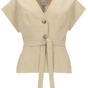 TOP IN LINO CON CINTURA
