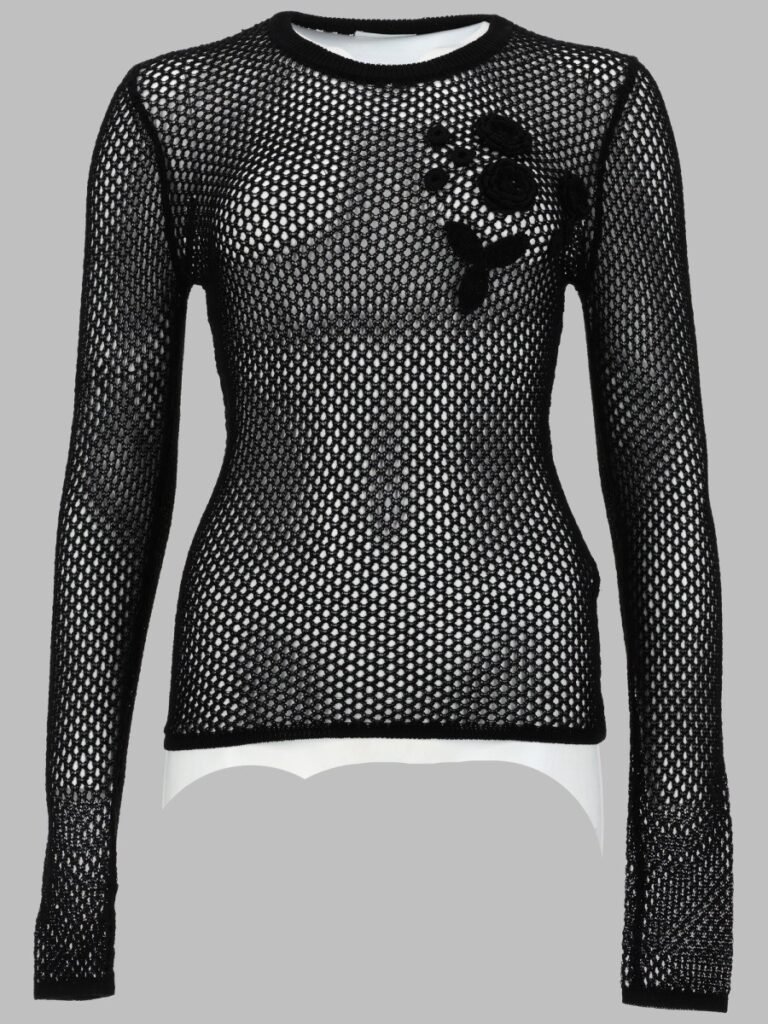 TOP IN MESH DI COTONE MERCERIZZATO