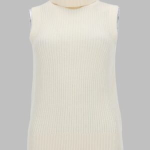 TOP SMANICATO A COLLO ALTO IN MISTO LANA