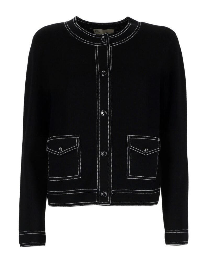 TOPSTITCHED CARDIGAN