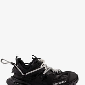 Track mesh sneakers with double laces