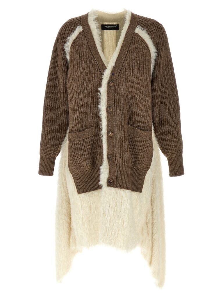 Two-material cardigan
