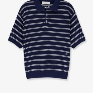Unisex striped cotton blend polo shirt