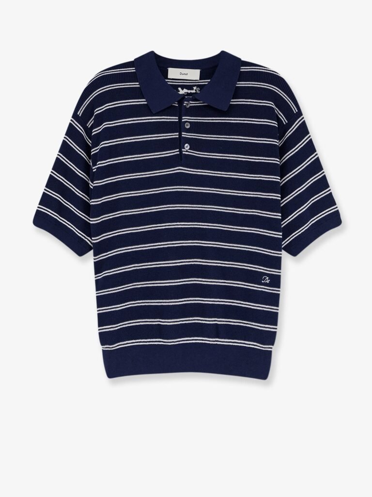 Unisex striped cotton blend polo shirt