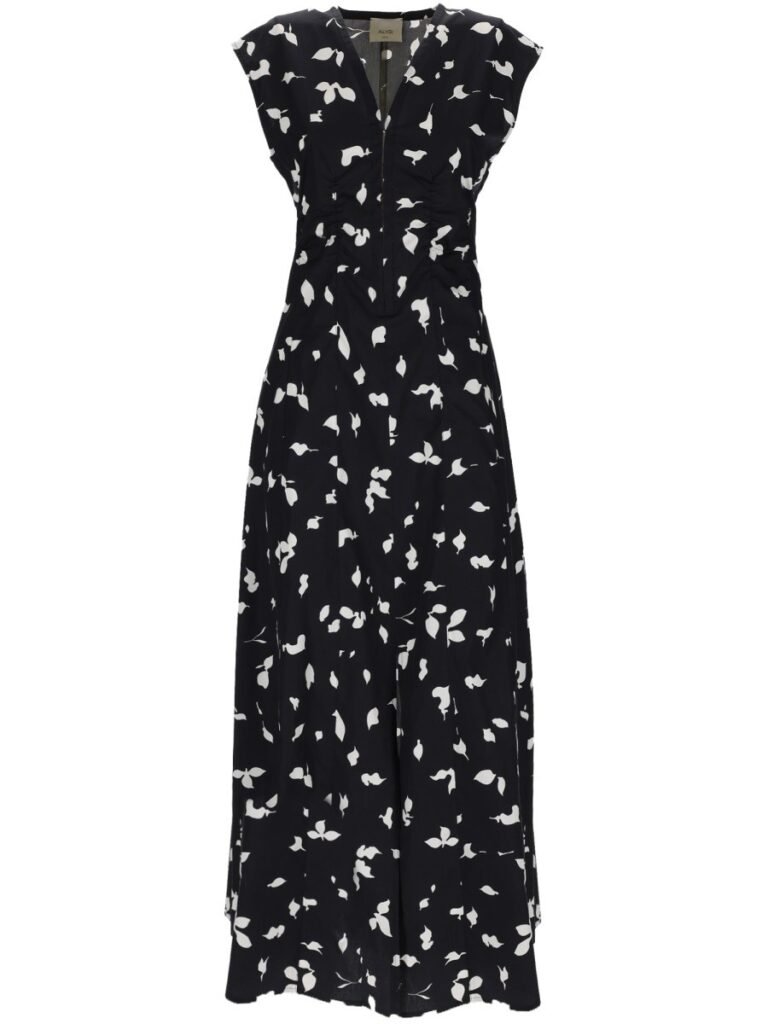V-NECK LONG DRESS