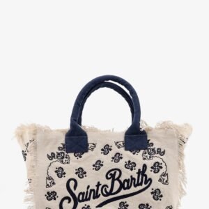 Vanity cotton handbag with all-over embroidery