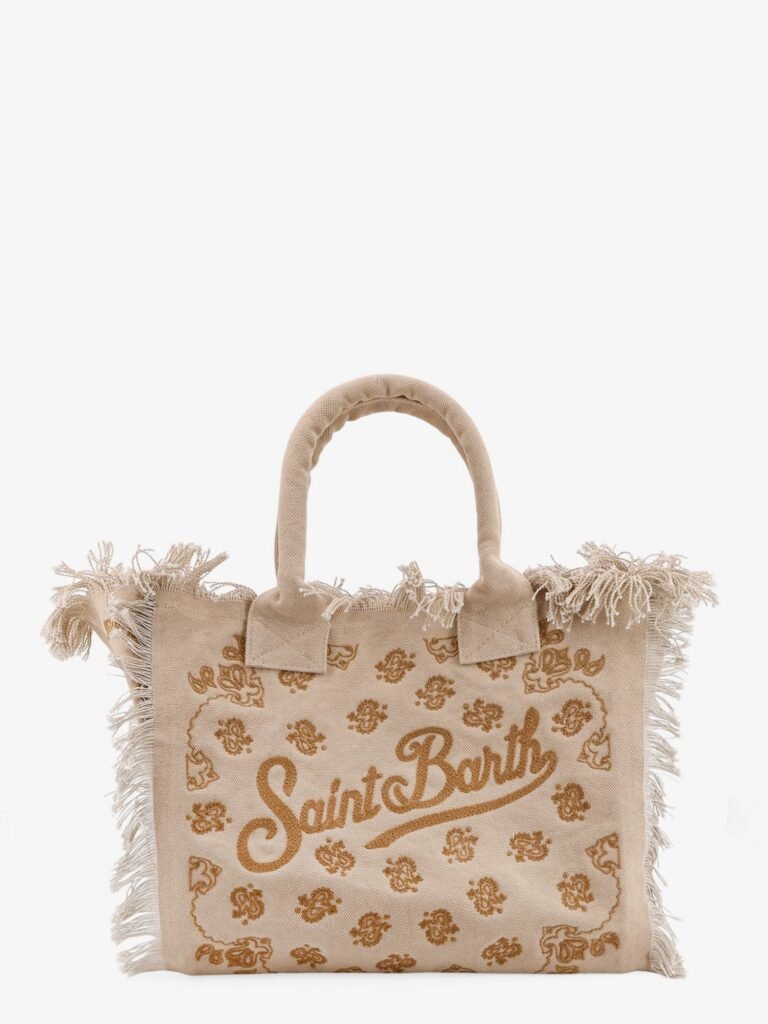 Vanity cotton handbag with all-over embroidery