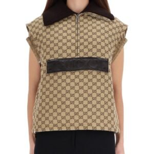 VEST WITH LEATHER LABEL