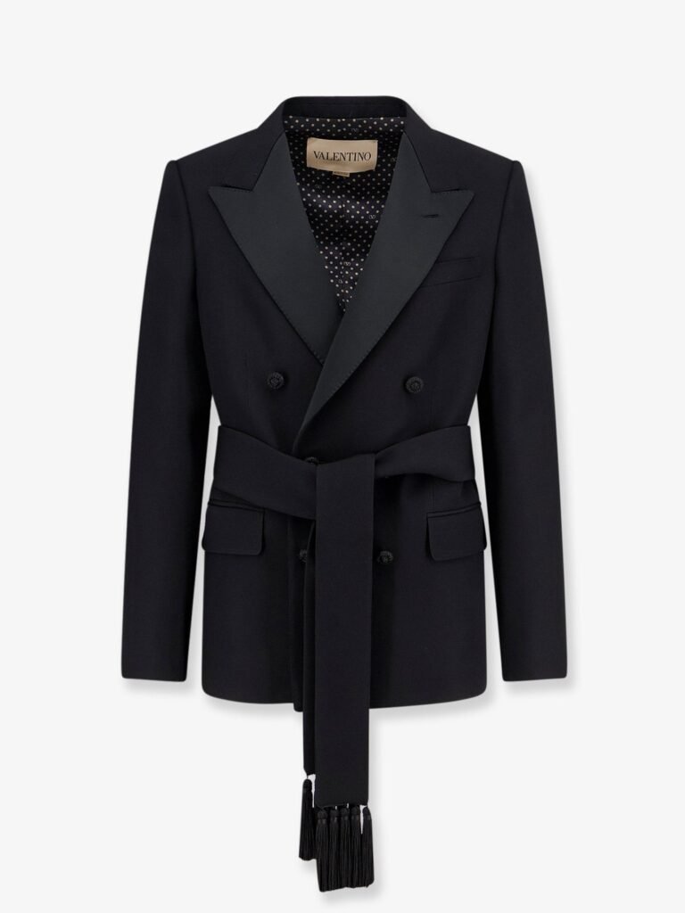 Virgin wool blazer with belt