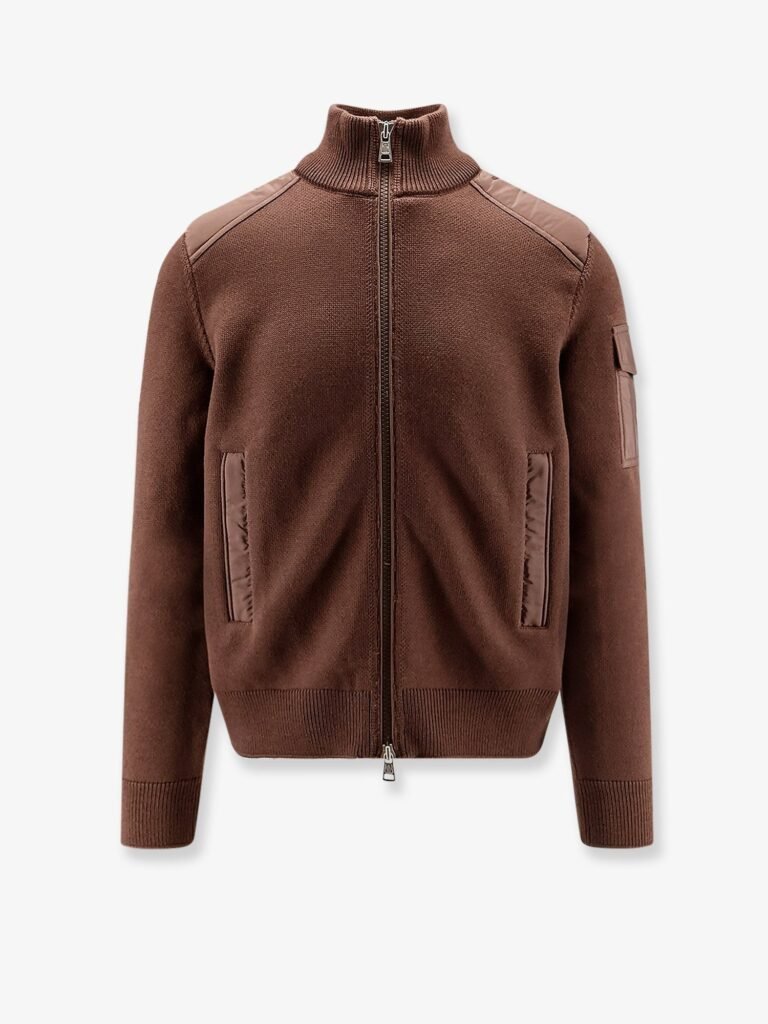 Virgin wool cardigan with Logo patch