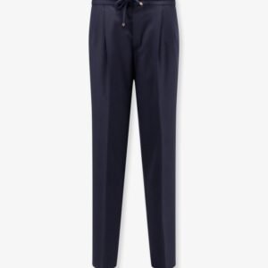 Virgin wool trousers with adjustable drawstring
