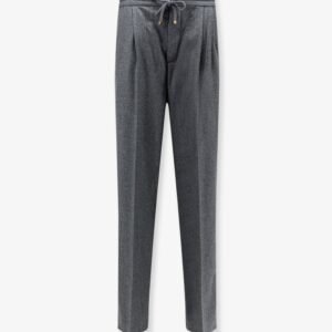 Virgin wool trousers with adjustable drawstring