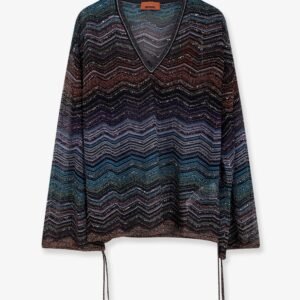 Viscose and metallic fiber sweater