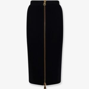 Viscose and nylon skirt with zip