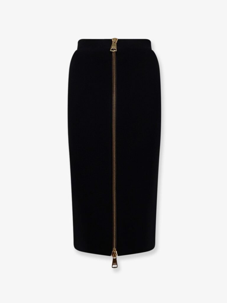 Viscose and nylon skirt with zip