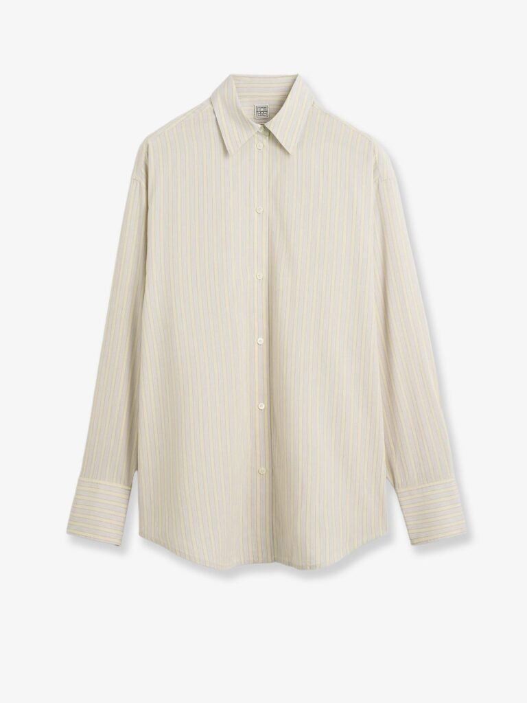 Viscose and silk blend shirt with striped pattern