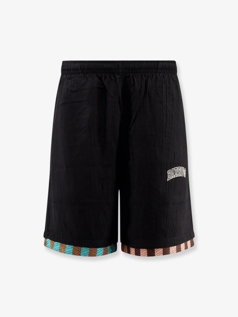 Viscose blend Bermuda shorts with logo print
