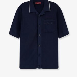 Viscose blend polo shirt with front Horsebit embroidery