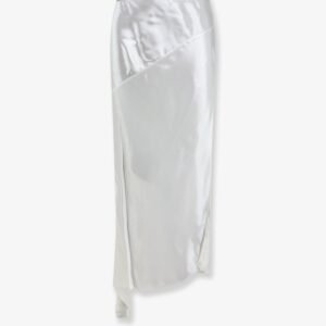 Viscose satin midi skirt