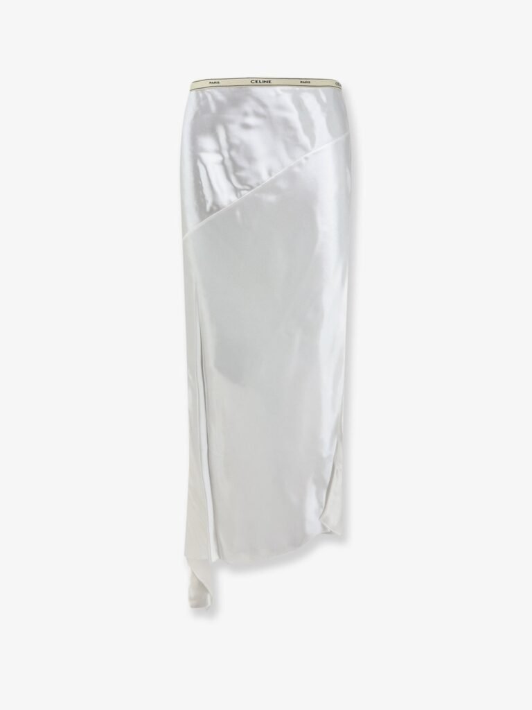Viscose satin midi skirt