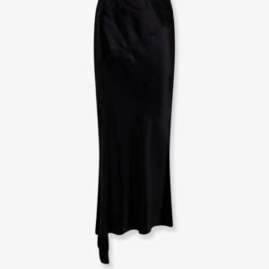 Viscose satin midi skirt