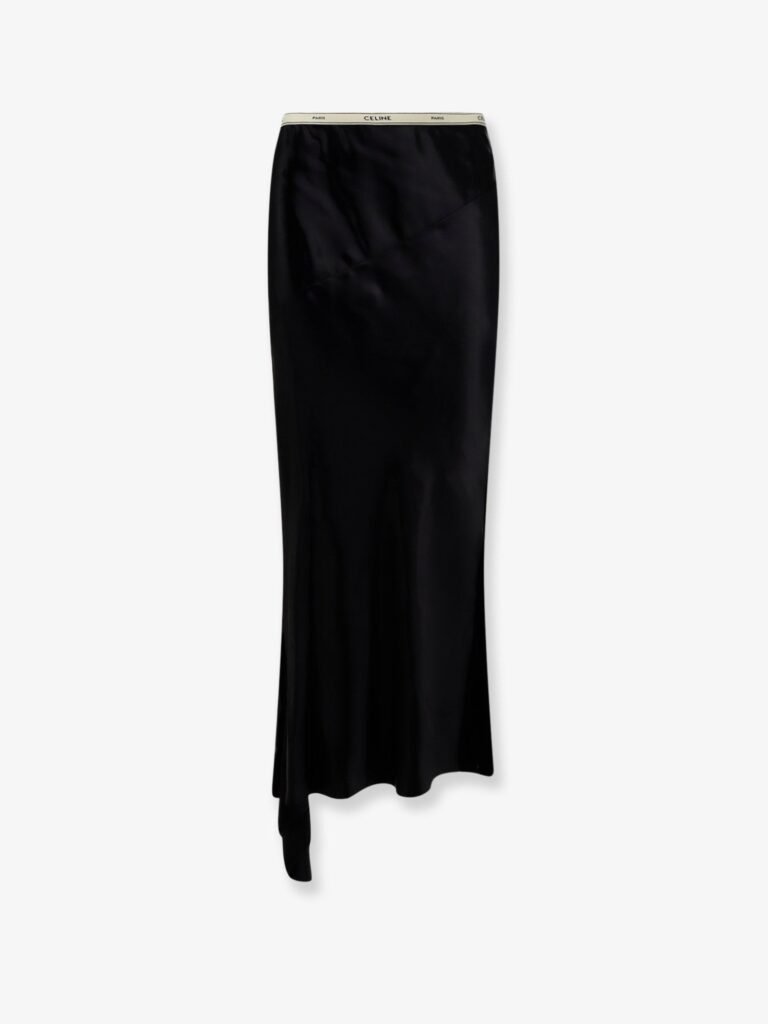 Viscose satin midi skirt