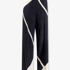 Viscose trousers with bicolor print