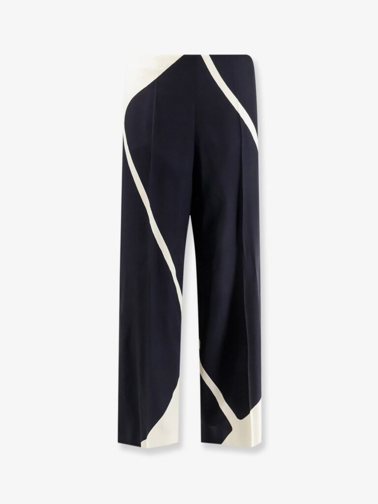Viscose trousers with bicolor print