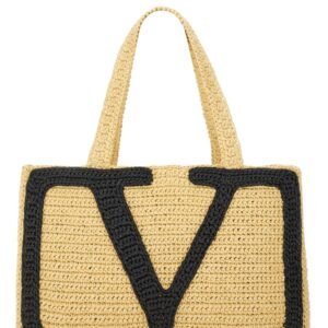 "VIVA SUPERSTAR" LARGE RAFFIA SHOPPING BAG