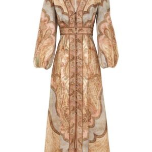 "WANDERLUST" LOW-CUT MIDI DRESS