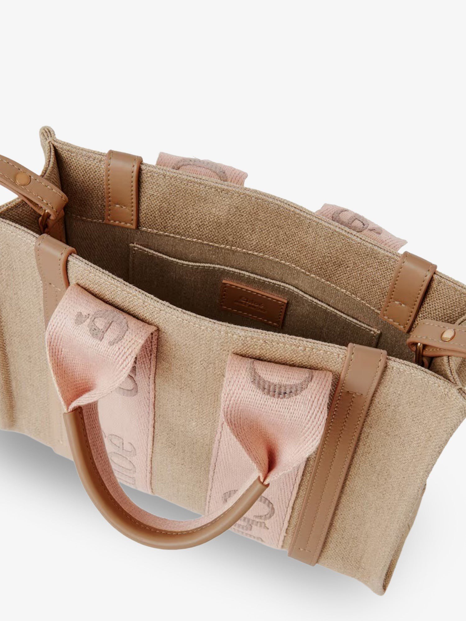 Woody linen canvas and leather crossbody bag - Image 4