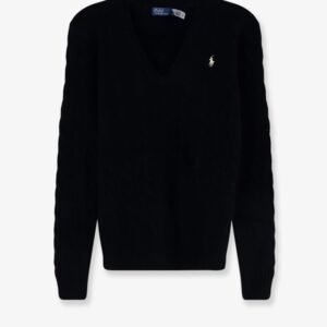 Wool and cashmere blend sweater with embroidered logo on the front