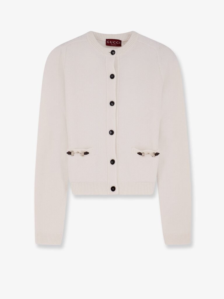 Wool and cashmere cardigan with metal Horsebit