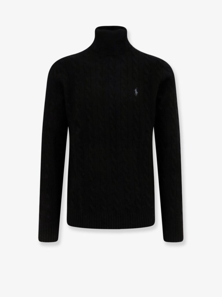 Wool and cashmere sweater with frontal logo