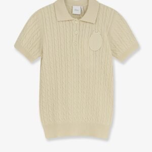 Wool and cotton blend sweater with embroidered logo on the front