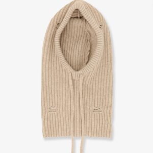 Wool blend balaclava with distressed effect