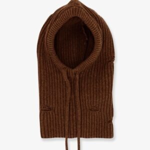 Wool blend balaclava with distressed effect