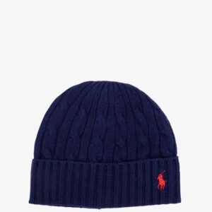 Wool blend cable knit beanie hat