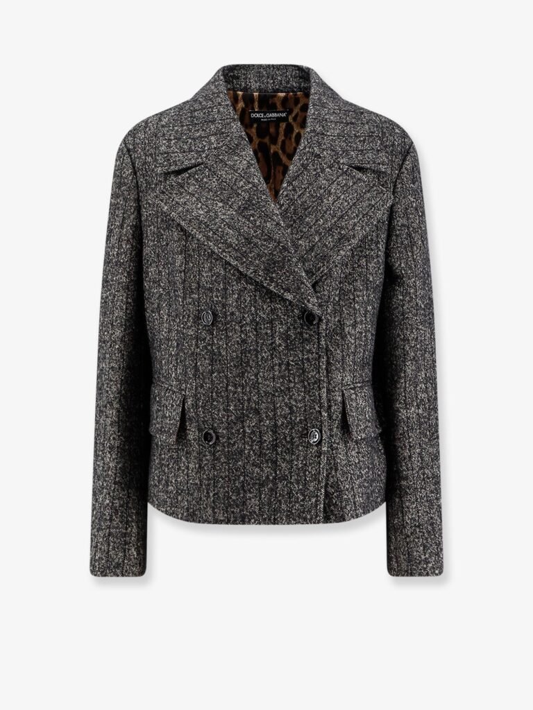Wool blend striped double-breasted blazer