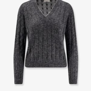 Wool blend sweater with all-over sequins