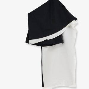 Wool blend top with silk inserts
