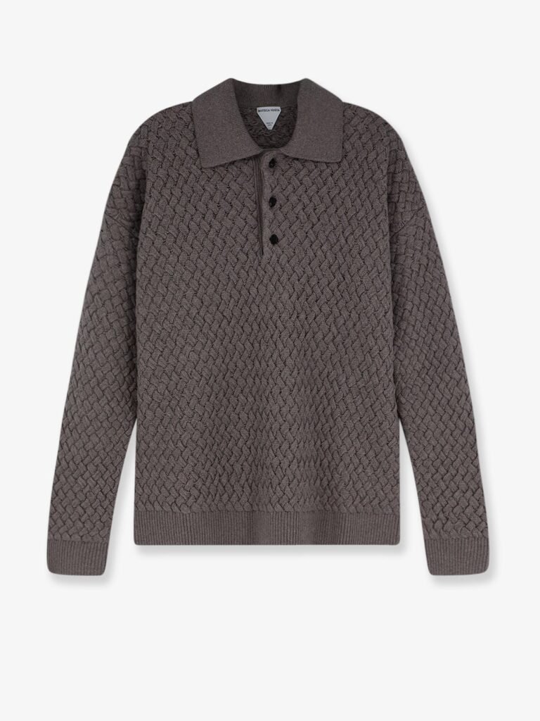 Wool sweater with Intrecciato motif
