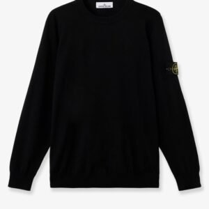 Wool sweater with side logo patch