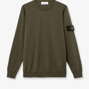 Wool sweater with side logo patch