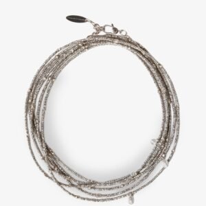 Wrap hematite and 925 Sterling silver bracelet