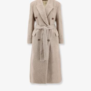 Wrinkled virgin wool blend coat